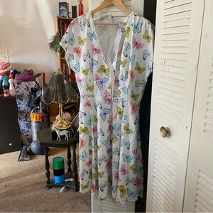 Unique Vintage white Butterfly Dress